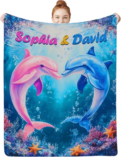Vista 26 de Artsadd Mantas personalizadas con nombre para bebés niños y niñas, mantas de bebé personalizadas con nombre, manta personalizada para niños