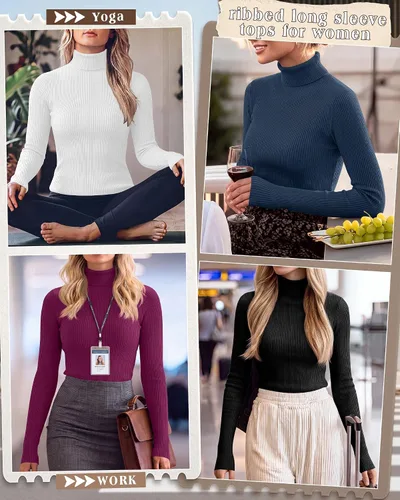 Vista 3 de Neer Paquete de 4 camisas de cuello alto para mujer