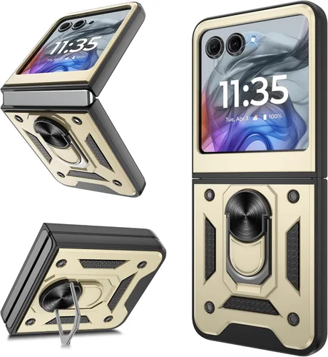 Vista 20 de Funda protectora para Motorola Razr+ Plus 2024/Razr+ Plus 2025, resistente a prueba de golpes con rotación de 360° con soporte de metal