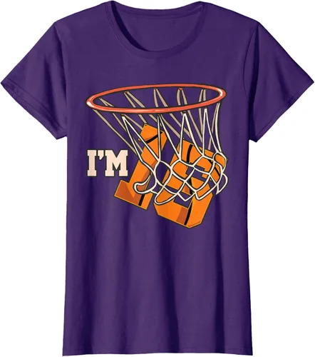 Vista 12 de Camiseta número 15 con temática de baloncesto para fiesta de cumpleaños, Negro, S