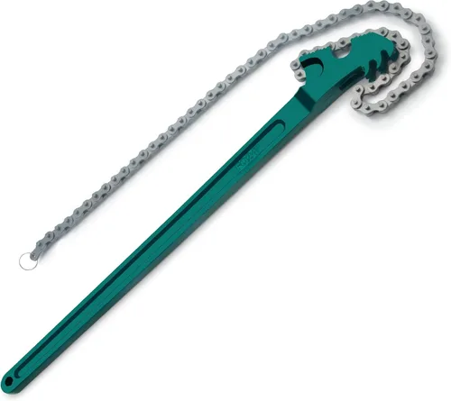 Vista 10 de AUPREX Llave inglesa de filtro de aceite de cadena de trinquete de servicio pesado ajustable de acero al carbono resistente de 12 pulgadas