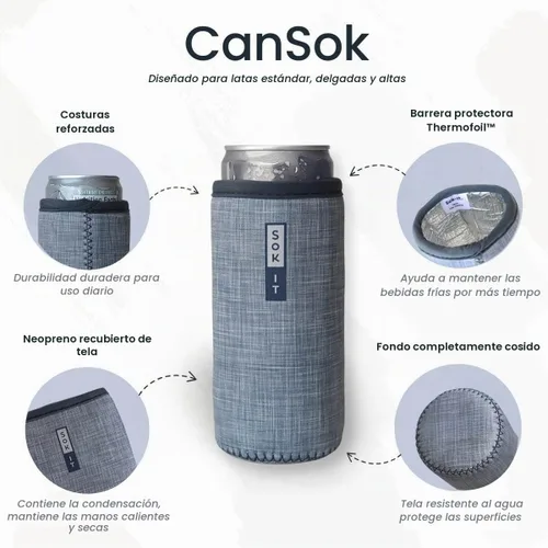 Vista 2 de Sok It Can Sok - Funda de neopreno aislada para cerveza y soda (floral abstracto, funda para lata de 12 onzas)