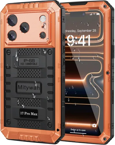 Vista 123 de Mitywah Funda impermeable para iPhone 7/iPhone 8 / iPhone SE 2020, funda de metal resistente de grado militar, protección de cuerpo completo