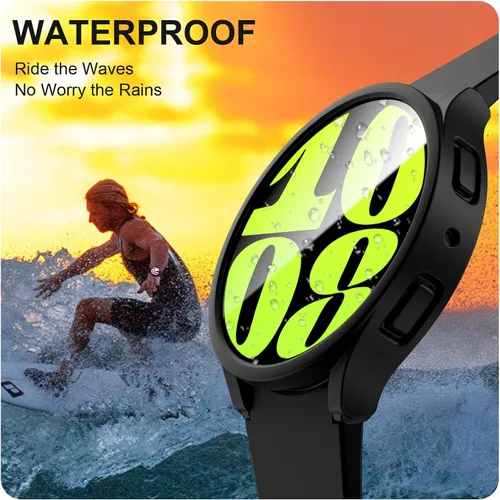 Vista 3 de [2+4] Paquete de protectores de pantalla para Samsung Galaxy Watch 6 de 1.575 pulgadas, JZK 2 funda protectora de policarbonato duro + 4 protectores