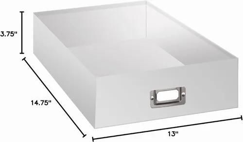 Vista 2 de Jumbo Caja para almacenar recortes, manualidades, blanca, de 14 3/4" X 13" X3 3/4