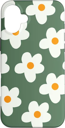 Vista 22 de Retro 60s flower vintage floral pattern sage green Groovy Case for iPhone 16