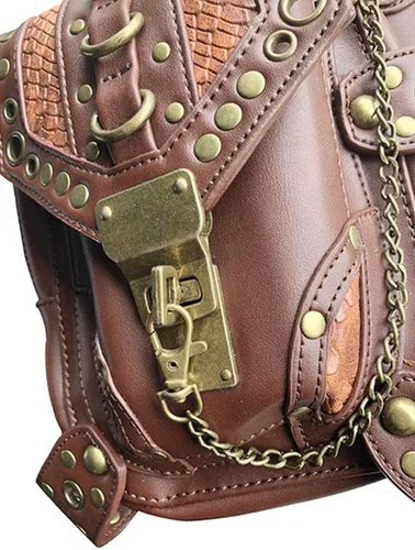Vista 2 de Rebajas Cyber Monday Ofertas Venta Steampunk Riñonera Bolso para cintura Moda Gótico Hombro Bandolera Bandolera Muslo Pierna Capucha Bolsa de Viaje