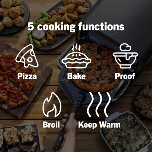 Vista 5 de Ninja Artisan MO201BL1 - Horno de pizza para exteriores, 12 pulgadas, pizza de 3 minutos, napolitano, corteza fina, New York Chicago, personalizado