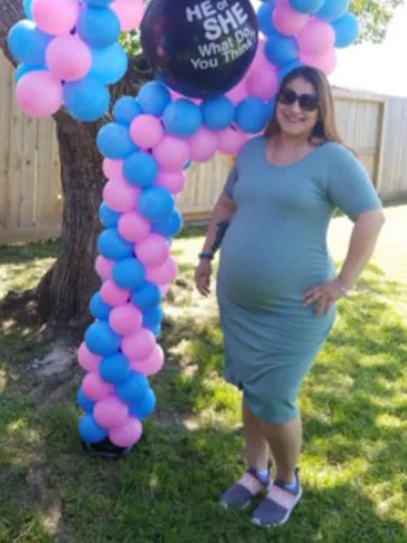 Vista 2 de Liu & Qu - Vestido de maternidad para mujer, de manga corta o manga 34, fruncido, para uso diario o baby shower