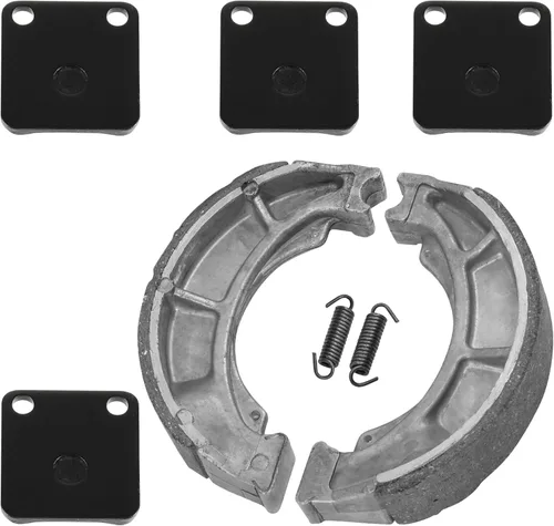 Vista 5 de Caltric Pastillas de freno delanteras y zapatas de freno traseras compatibles con Suzuki Lt-F250 Ozark 250 2002-2006