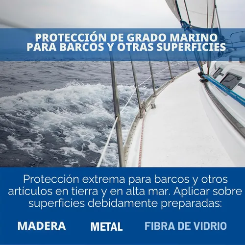 Vista 4 de Rust-Oleum 207005 Pintura para cubierta marina Marine Coatings, cuarto de galón, color gris acorazado Acabado marino duradero, fibra de vidrio