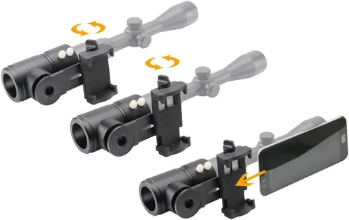 Vista 7 de Adaptador de cámara para mira de rifle Starboosa - Adaptador de cámara para smartphone para caza y observación de aves - Ángulos duales