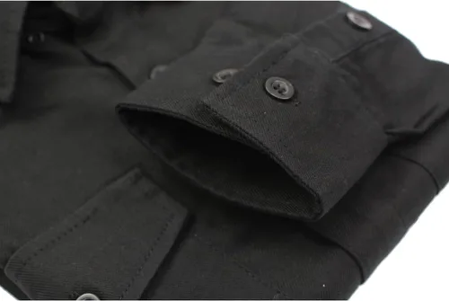 Vista 9 de Milwaukee Leather MNG11655 - Camisa de franela de algodón de manga larga negra sólida para hombre