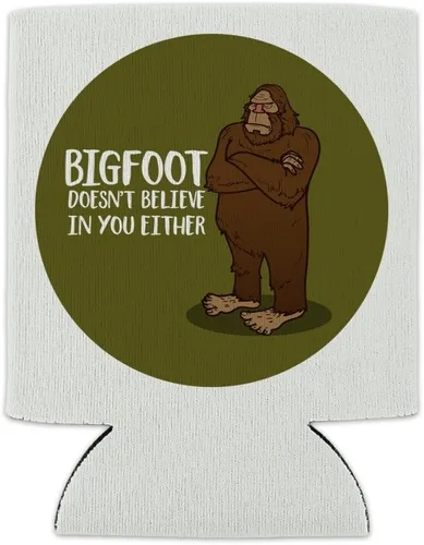 Vista 2 de Bigfoot doesn 't Believe en usted puede Cooler – Bebida Sleeve Hugger plegable Insulator – Aislamiento Beverage Holder