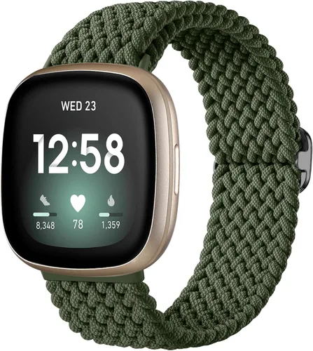 Vista 11 de Maledan Banda elástica trenzada compatible con Fitbit Sense/Versa 3/4 y Sense 2, correa elástica suave para reloj inteligente, accesorio