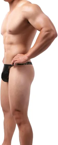 Vista 5 de MuscleMate 2022 Hot - Tanga para hombre, tanga brillante adornada con purpurina, ropa interior para hombre