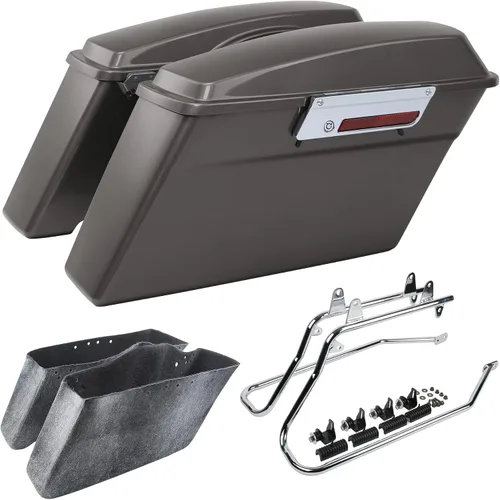 Vista 31 de SLMOTO Alforjas rígidas para Harley Electra Road King Glide 1994-2013 peltre Denim