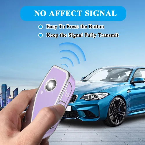 Vista 3 de MILD EAST Funda para llavero BMW con llavero, protección de 4 botones, compatible con BMW Serie 7 740 760i I5 I7 IX X1 X5 X6 X7 XM 2022 2023 2024