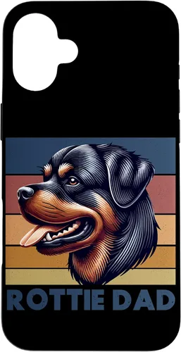 Vista 22 de Rottweiler Dad Rottie Father Dog Parent Father's Day Retro Case for iPhone 16