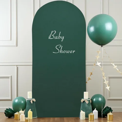 Vista 231 de Baby Blue Arch Backdrop Cover, 6FT Spandex Fitted Wedding Arch Stand Covers Round Top Chiara Backdrop Cover for Birthday Party Ceremony Banquet Azul