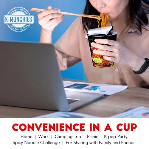 Vista 5 de Samyang Ramen picante con sabor a pollo asado - 6 fideos surtidos (2.47 oz), 3 de cada uno: 2 fideos SpicRamen y ramen de pollo picante, fideos