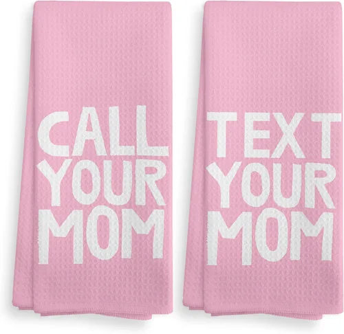 Vista 12 de Call Your Mom - Juego de 2 toallas de cocina y paños de cocina negros, toallas decorativas para baño, regalos de graduación, toallas de tela