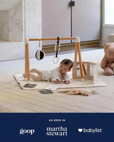 Vista 6 de Lalo Gimnasio y tapete de juegos para bebés y niños pequeños – Alfombra de juego ecológica Sage – Gimnasio y accesorios para bebés es fácil