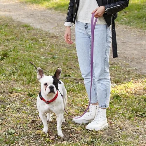 Vista 7 de Dogline Biothane - Correa impermeable para perro, tejido de nailon con revestimiento fuerte, con herrajes negros, a prueba de olores, fácil