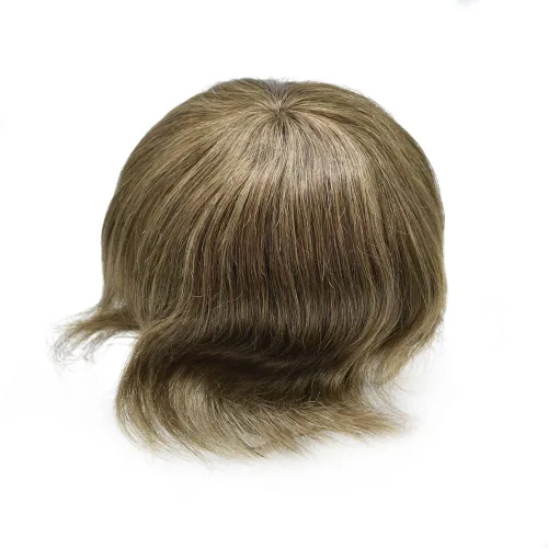 Vista 150 de Toupee para hombre 100% cabello humano real tupé para hombres 0.004 in piel de poliuretano para hombre, sistema de reemplazo de piezas de pelo