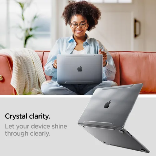 Vista 4 de Spigen Funda rígida transparente para MacBook Air de 15 pulgadas M5 (2026), MacBook Air de 15 pulgadas M4/M3/M2 (2025-2022), ajuste delgado, funda