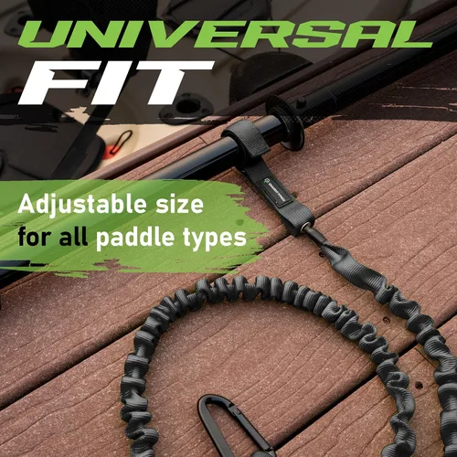 Vista 3 de Gradient Fitness 2 Pack Kayak Paddle Leash, 5-8 Feet Stretchable Paddle Strap with Carabiner Secure Leash Lanyard Rope for SUP Kayak Canoe Paddle