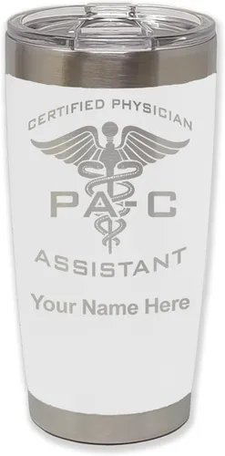 Vista 34 de LaserGram Vaso aislado al vacío de 20 onzas, asistente médico certificado PA-C, grabado personalizado incluido (negro)