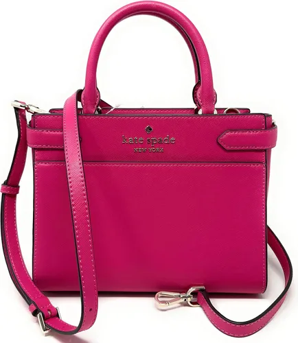 Vista 2 de Kate Spade New York Staci - Bolso pequeño de piel Saffiano, Hibisco profundo