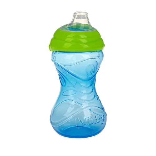 Vista 8 de Nuby Clik-It - Vaso para sorber de fácil agarre sin derrames y boquilla suave para niños, paquete de 3, 10 onzas, 6 meses en adelante
