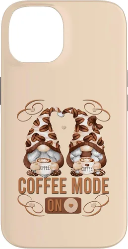 Vista 4 de iPhone 16 Funny Coffee Mode On For Women With Cute Coffee Gnomes Case