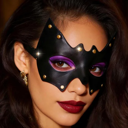 Vista 5 de CLOACE Máscaras de cuero negro máscara de gato máscara PU cubierta de ojos disfraz de Halloween accesorio de ojo