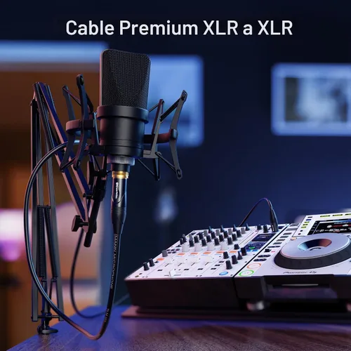 Vista 2 de Cable Matters Paquete de 2 cables XLR a XLR de alta calidad, cable de micrófono, M-F, 1 pie
