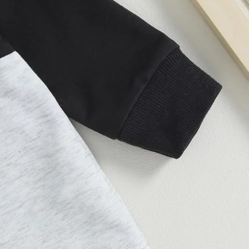 Vista 6 de MAINESAKA 2 piezas de sudadera para bebé niño, ropa de bloque de color, manga larga, sudadera con pantalones deportivos para otoño