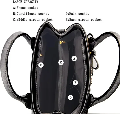 Vista 5 de Bolsos de mano para mujer de piel sintética de PU, bolso de hombro