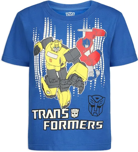 Vista 5 de Transformers Bumblebee and Optimus Prime Boys 4 Pack T-Shirts for Little Kids - BlueYellowBlackRed