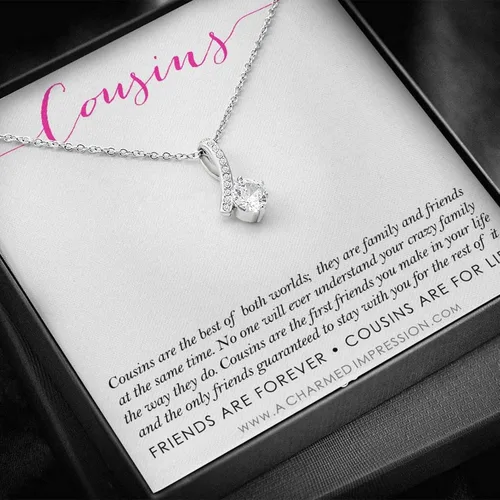 Vista 5 de To My Cousin Necklace - Cousin Birthday Card For Women, Remember My Beauties, Gifts For Girlfriend Unique, Cosas De Amor Para Parejas, Detalles Para