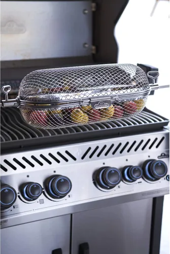 Vista 11 de Napoleon Cesta de parrilla para asador, acero inoxidable, se adapta a barras de asador estándar, mejor para alas, papas fritas y verduras asadas
