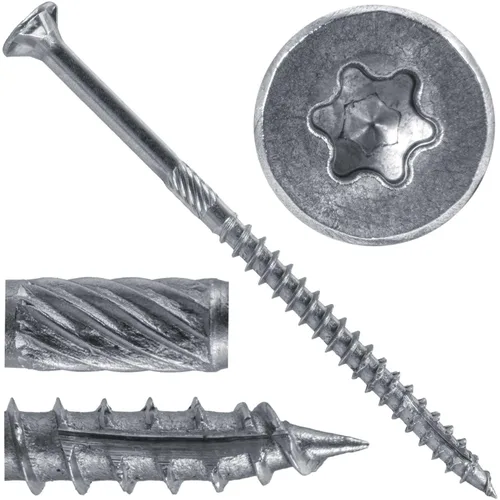 Vista 12 de 8 x 1 revestimiento exterior recubierto de bronce, tornillo de madera multiusos compatible con ACQ, cabeza plana Torx/Star Drive de 1 libra, 288