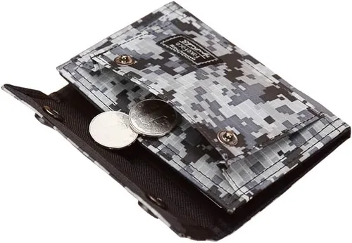 Vista 5 de Cartera de camuflaje triple para hombres casual del ejército clásico de lona organizador con cremallera monedero titular de la tarjeta de crédito