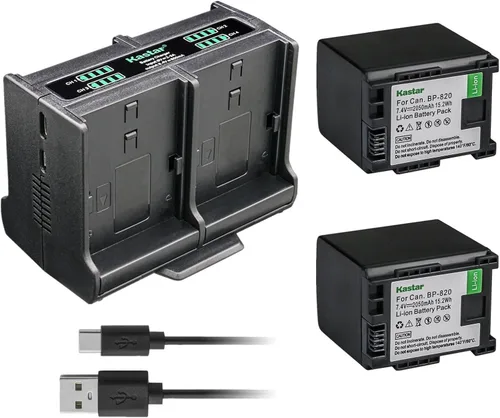 Vista 6 de Kastar Cargador de batería cuádruple compatible con Canon BP-820 BP820, BP-828 BP828, cargador CG-800 CG800, Canon XA60, Canon XA65, Canon XA70