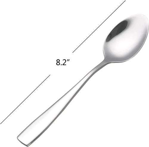 Vista 2 de Asking Cuchara de cocina de acero inoxidable de 12 piezas, cucharas de mesa para cubiertos