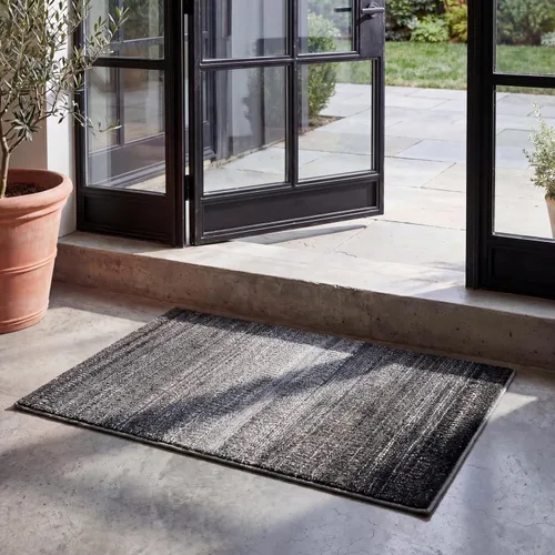 Vista 11 de SAFAVIEH Adirondack Collection - Alfombra decorativa, 2 pies 6 pulgadas x 4 pies, color negro y gris, diseño moderno, no desprende pelusa y de fácil