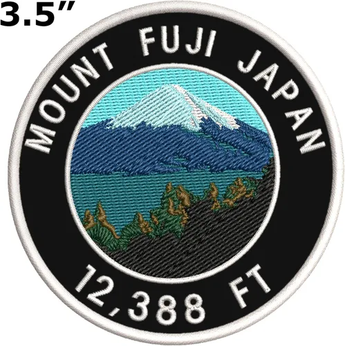 Vista 2 de Mount Fuji - Parche bordado de alta calidad de Japón, 12,388 pies, para planchar o coser, emblema decorativo para vacaciones, recuerdo