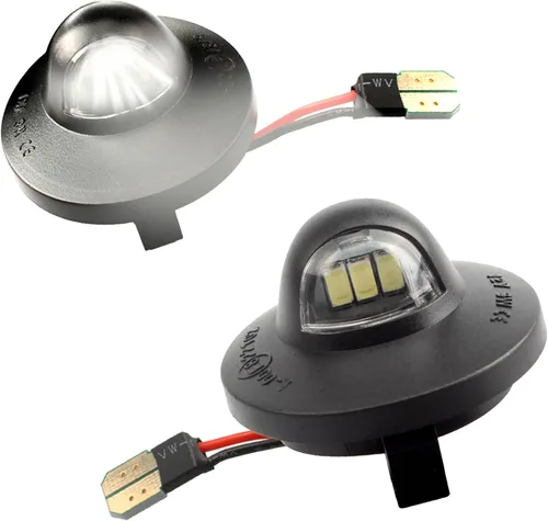 Vista 6 de Conjunto de 2 luces LED para matrícula compatibles con F150 F250 F350 F450 F550, parachoques trasero de repuesto blanco brillante, montaje de luces