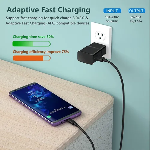 Vista 3 de Paquete de 6 cargadores USB de carga rápida, cargador de pared USB rápido para teléfono Android compatible con Samsung Galaxy S21/S20/S10/S10e/S10